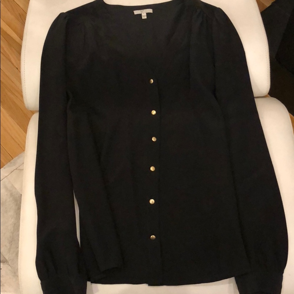 Joie black silk blouse size small